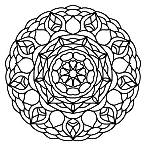 Mandala kleurplaat voor kinderen | Premium Vector