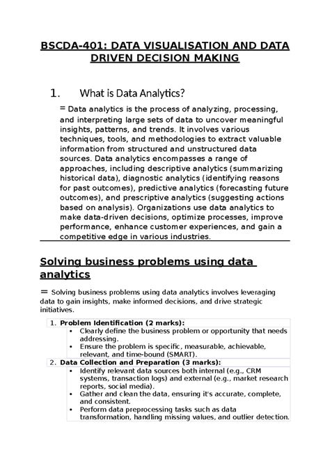 Bscda-401 ( Notes) - mkjb - BSCDA-401: DATA VISUALISATION AND DATA ...