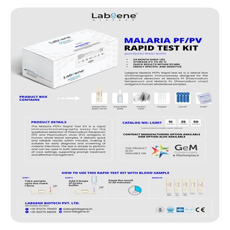 Labgene Malaria Pf/Pv Rapid Test Kit | Accurate Antibody Detection in ...