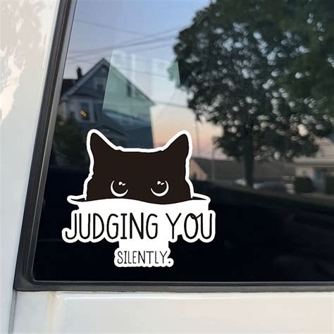 Peeking Cat Car Decals – Funny Stickers for Windows, Bumpers & Laptops ...