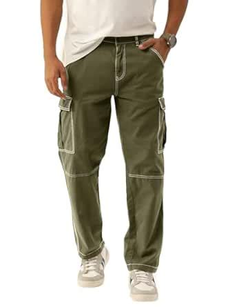 Buy BENE KLEED Cargo Trousers for Men|Men Olive Overdyed Relaxed Fit ...