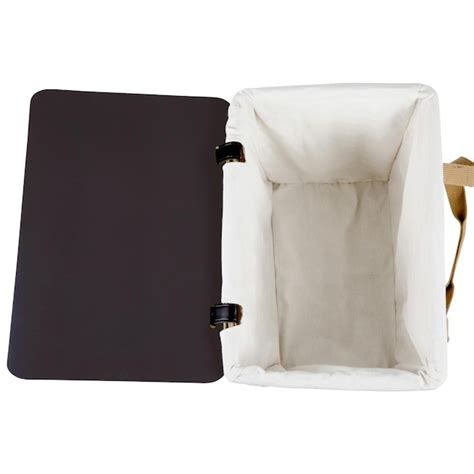 Picnic Time 16.5 X 11.3 X 9.8 Beige Canvas with Brown Lid Picnic Basket ...