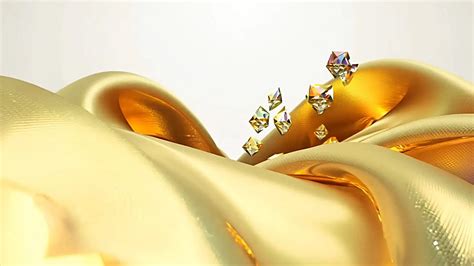 Golden Fabric And Diamond Elements For High-End Product Background | Videos