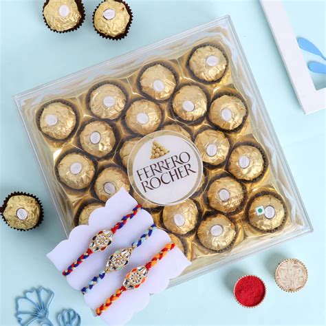 FlowerAura Raksha Bandhan Celebrations Set of 3 Colorful Kundan Rakhi ...