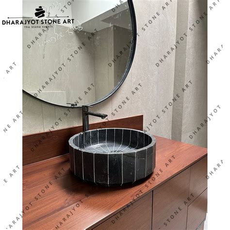 White Round Shape Marble Table Top Wash Basin – Dharajyot Stone Art