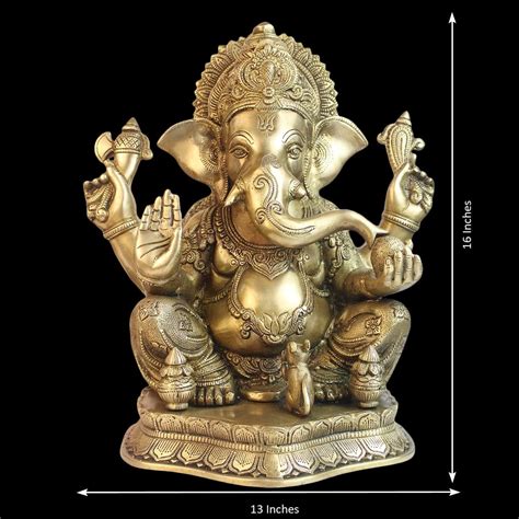 Kartique Brass Lord Ganesha Idol for Home Decor | Ganpati India | Ubuy