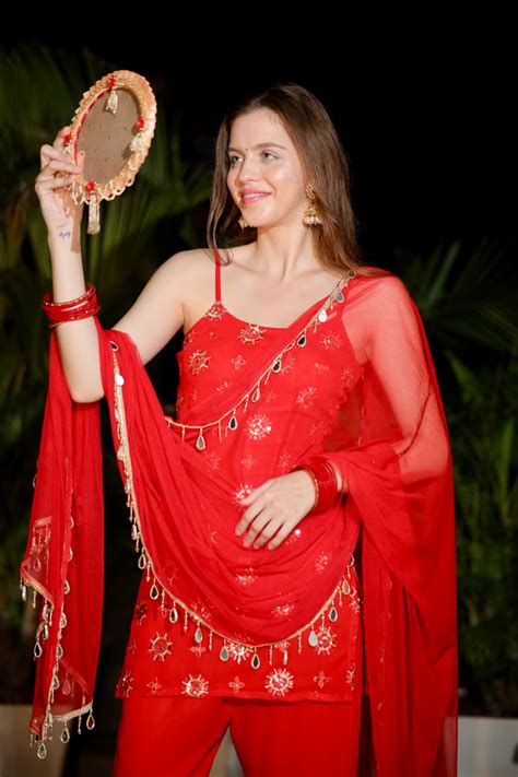Rekha Red Sharara set – Imagine By Shiwali
