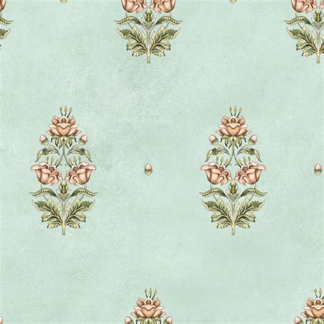 Bahara Indian Design Wallpaper Roll in Green Color | Life n Colors