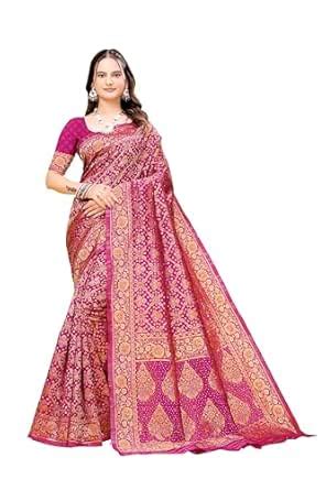 GRISMOR Bridal Style Silk Saree with Heavy Zari Work | Wedding Saree ...