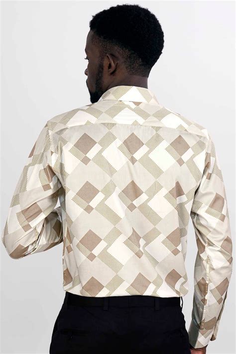 Merino Beige with Bronco Brown and Pavlova Green Formal/Casual Prints ...