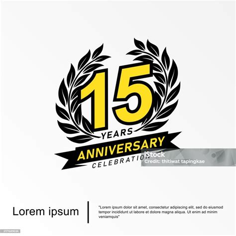 15th Years Anniversary Celebration Emblem Anniversary Logo Isolated ...