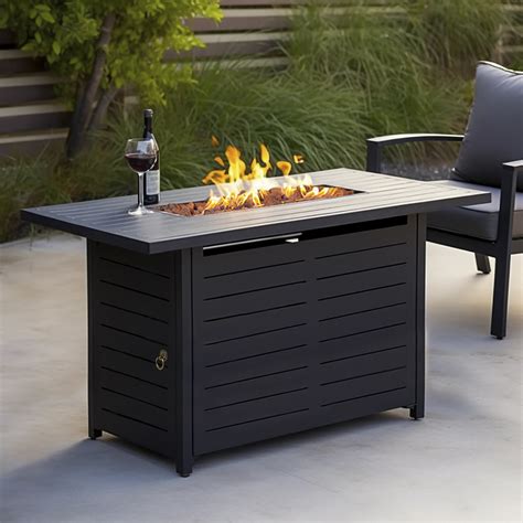 Latitude Run® 42" Rectangular Propane Fire Pit Table | Wayfair
