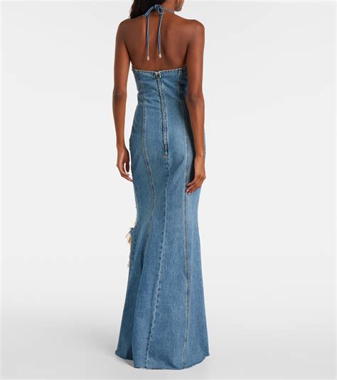 Denim maxi dress in blue - Blumarine | Mytheresa