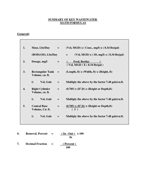 Image result for Wastewater Collection Math