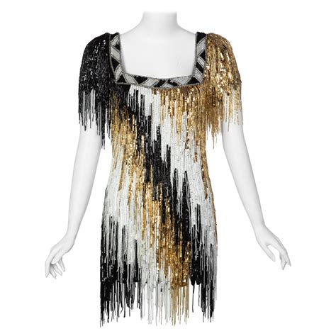 Bob Mackie White Long Sleeve Gown, Beaded and Sequins at 1stDibs ...