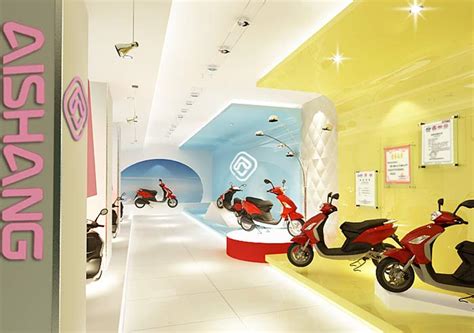 电动车销售展示中心、店面装修设计案例效果图_岚禾装饰设计