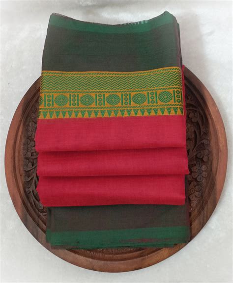 Maroon Chettinad Cotton Saree | Peepal Clothing