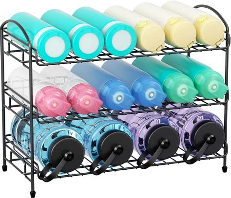 Buy Zarler Water Bottle Organizer Rack, 3-Tier Water Bottle Storage ...