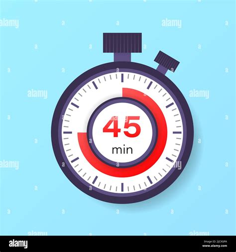 The 45 minutes timer. Stopwatch icon in flat style Stock Vector Image ...