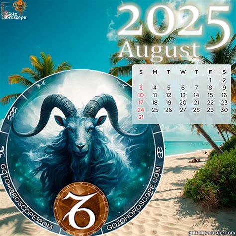 August 2025 Capricorn Horoscope, free Monthly Horoscope for August 2025 ...