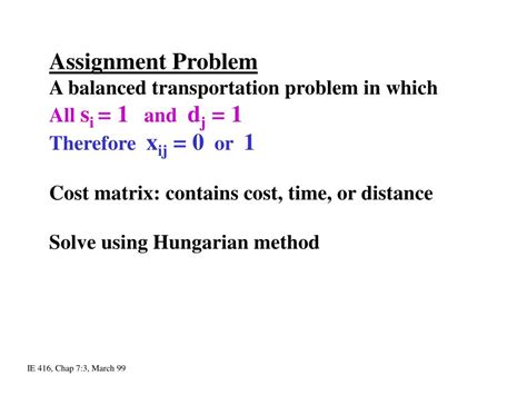 Image result for Balanced Assignment Problem