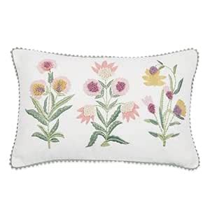 Buy haus & kinder Decorative Embroidered Cushion Cover | Duck Cotton ...