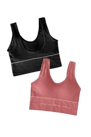 Buy Pack of 2 Cami Bra | Sports Bra - Cotton Elastane - Anti Bacterial ...