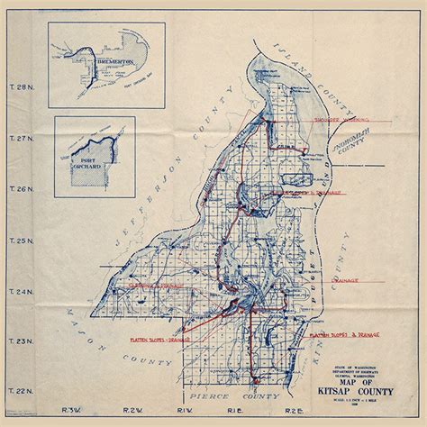 1930 Map of Kitsap County Washington - Etsy