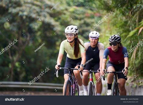 Group Three Young Asian Adult Cyclists Stock Photo 2443794269 ...