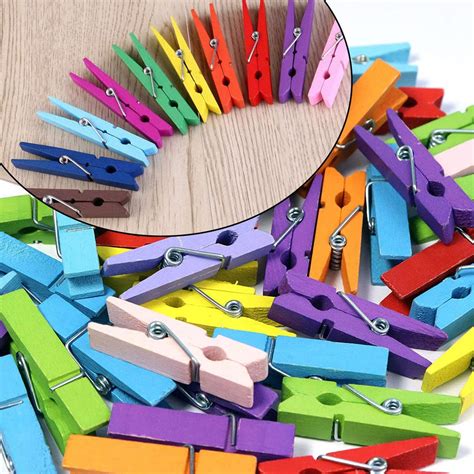 DeoDap Multipurpose Wooden Clips/Cloth Pegs for Photo Hanging, Art Work ...