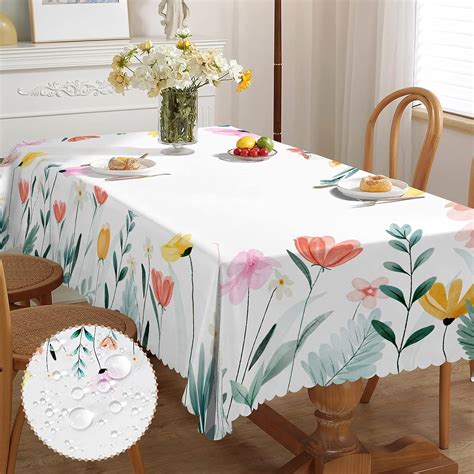Amazon.com: MAST DOO Floral Table Cloth Rectangle 60x86 Inch, Spring ...