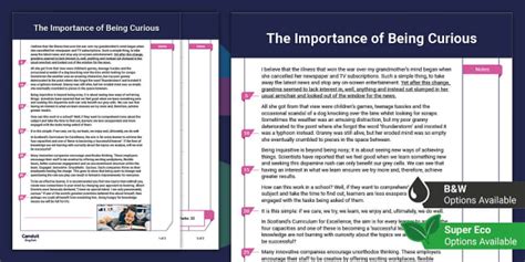 National 5 RUAE Practice Paper: The Importance of Curiosity