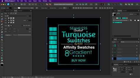 Seamless Turquoise Color Gradient Swatches for Affinity Designer ...
