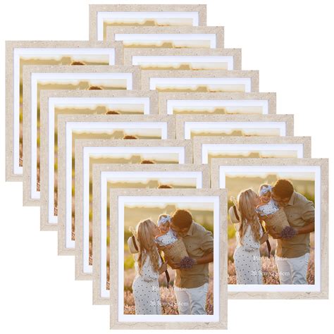 7 Pack 12x12 Picture Frames Set without Mat or 8x8 Photo Frame with Mat ...