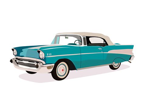 Vitnage classic car isolated on the white background. Vector ...