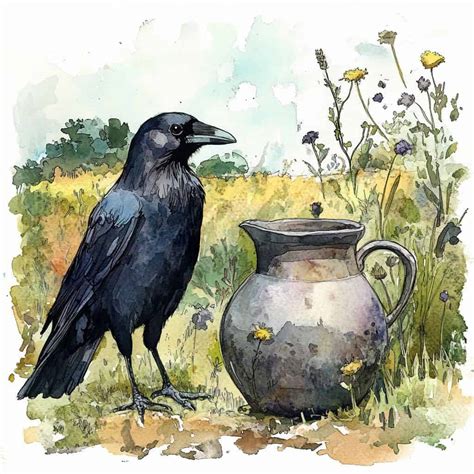The Crow and the Pitcher – Short Bedtime Story – Fairylando.com
