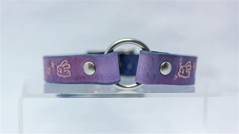Products :: Purple Leather Choker O Ring Necklace Brat Bunny Free Shipping