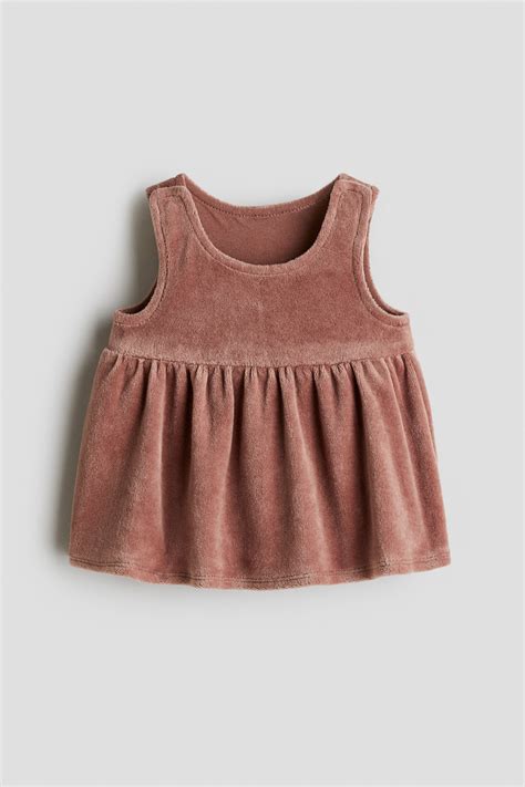 2-piece cotton velour set - Dusty pink - Kids | H&M IN