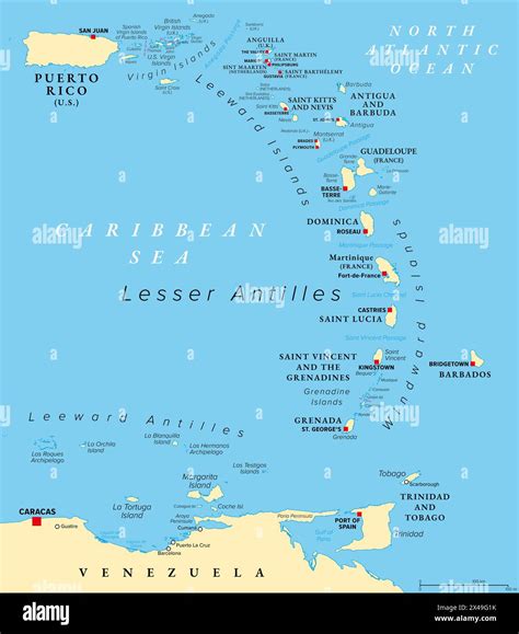 Leeward islands map hi-res stock photography and images - Alamy