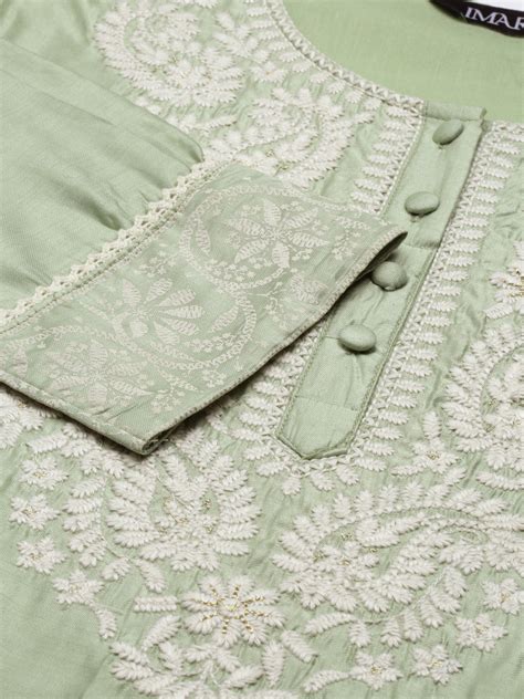 Sage Green Chikankari Kurta Set – Imara