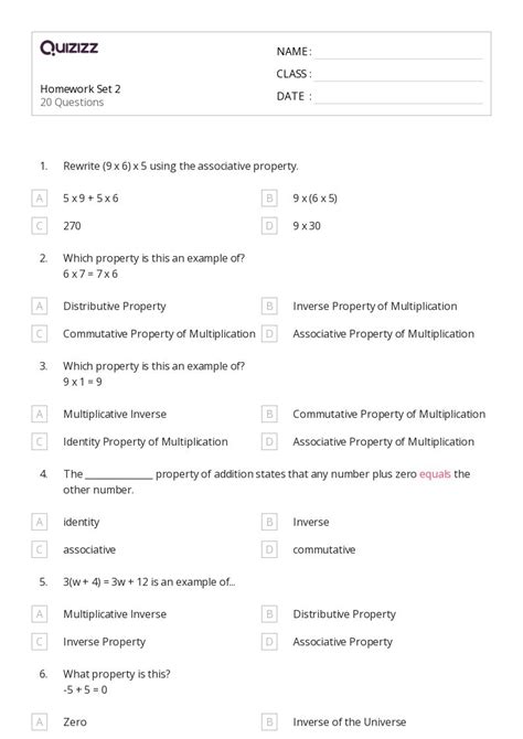 50+ additive identity worksheets for 12th Class on Quizizz | Free ...