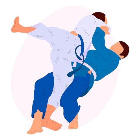Athlète judoka judoka combattant dans un match de combat en duel Judo ...