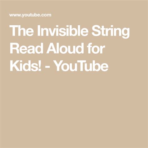 Image result for The Invisible String Read Aloud