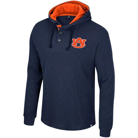 Colosseum Auburn Tigers Affirmative Thermal Hoodie Long Sleeve T-Shirt ...