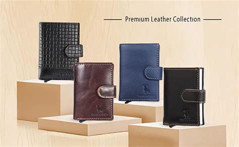 Buy HIDE & SKIN Black Genuine Leather Unisex RFID Protected Card Holder ...