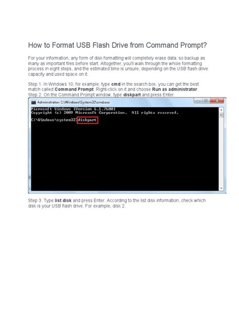 Format USB by Command Prompt 的图像结果