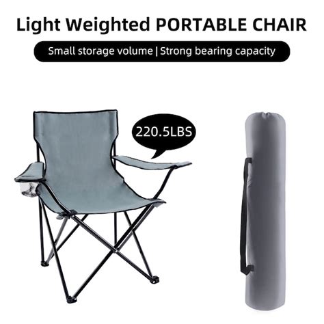 Miki Shinly Grey Folding Camping Chair (Carrying Strap/Handle Included ...