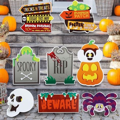 Buy JOYIN Halloween Outdoor Decorations, Corrugate Yard Stake Signs for ...