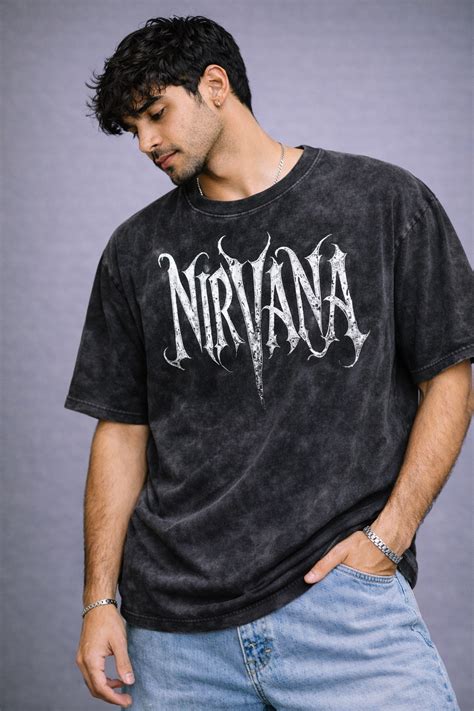 Nirvana Acid Wash Oversized T-Shirt – Vintage Grunge Streetwear ...