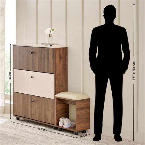 Buy Addison 20 Pair Shoe Cabinet with Cushion Seat - Walnut from Home ...